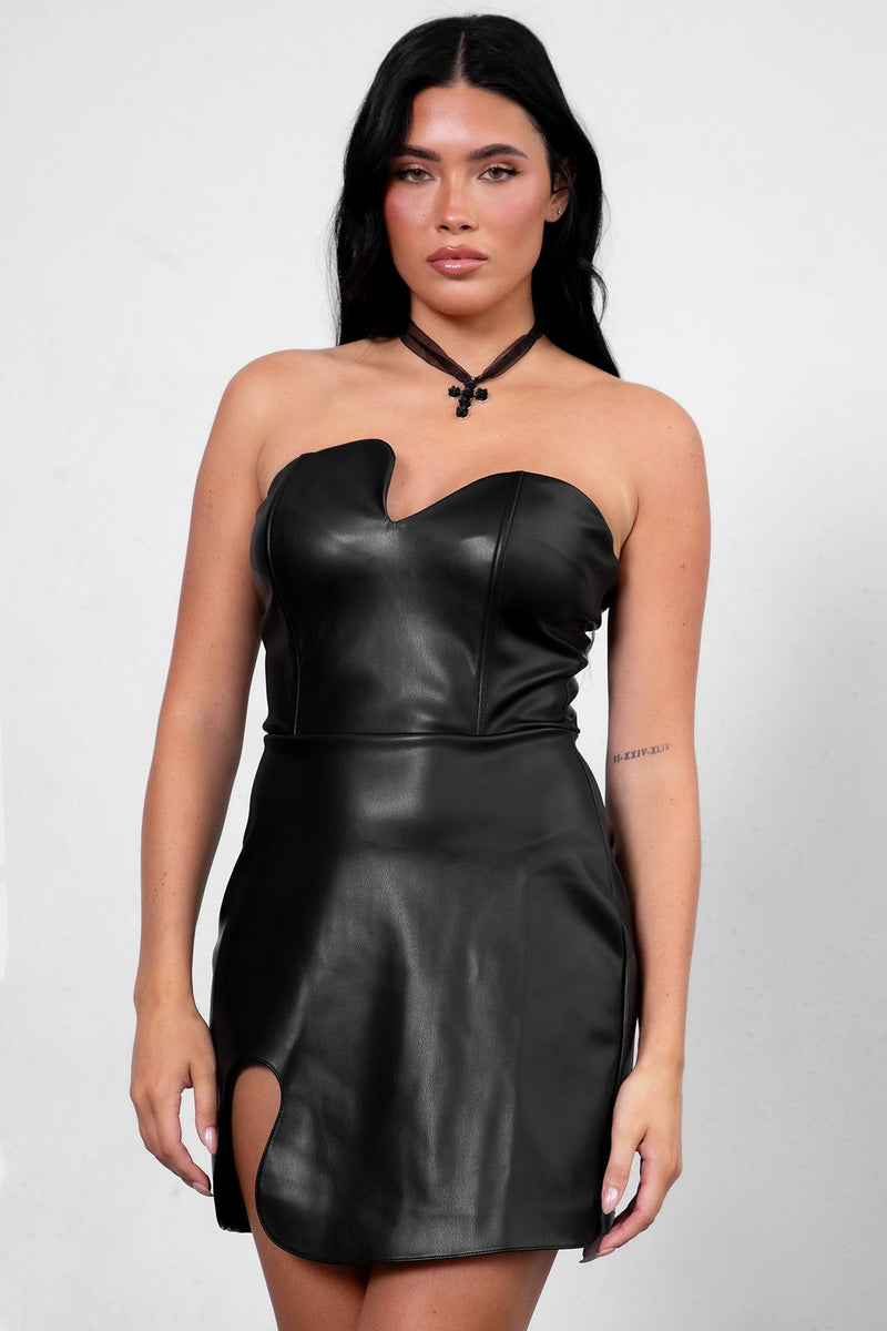 CARMELA PU Vegan Leather Dress