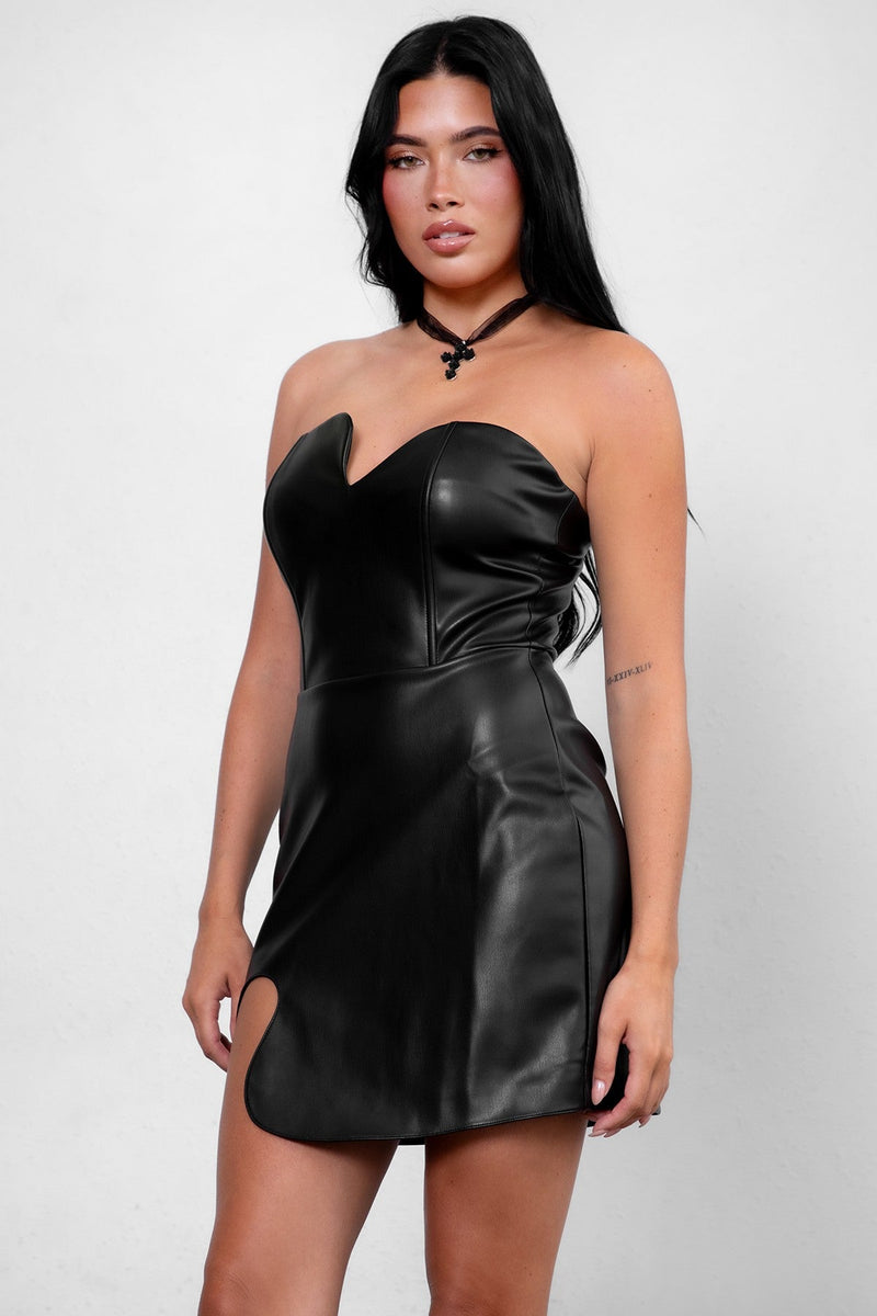 CARMELA PU Vegan Leather Dress