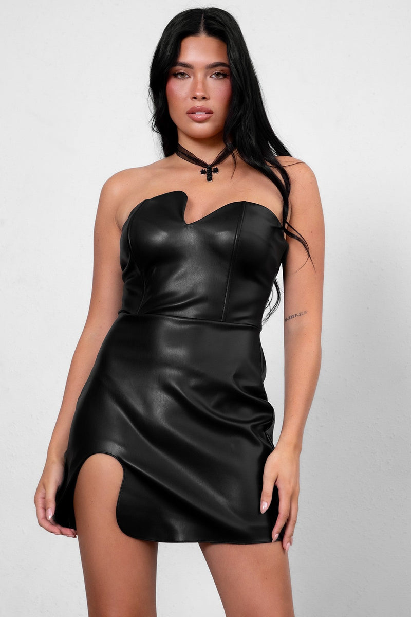 CARMELA PU Vegan Leather Dress