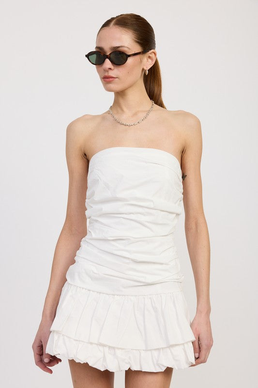 POPLIN TUBE DRESS WITH BACK TIE