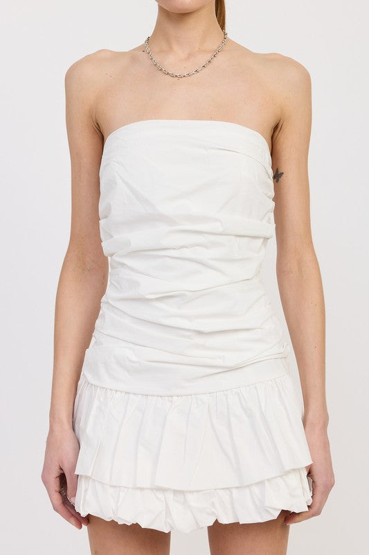 POPLIN TUBE DRESS WITH BACK TIE