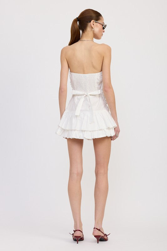 POPLIN TUBE DRESS WITH BACK TIE