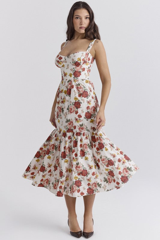 Still the One Blue Floral Print Maxi Dress