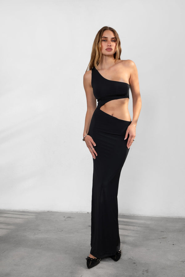 EVANA Asymmetrical Maxi Bodycon Dress