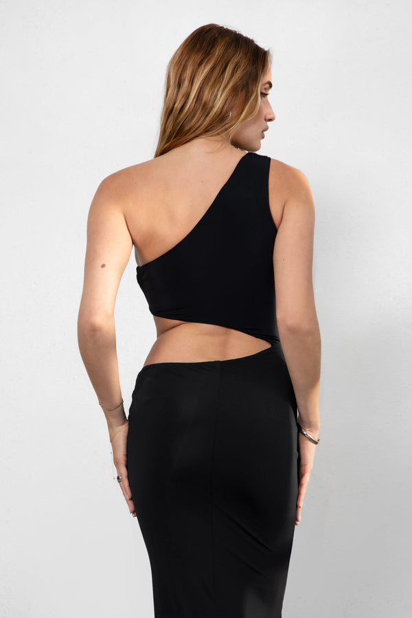 EVANA Asymmetrical Maxi Bodycon Dress