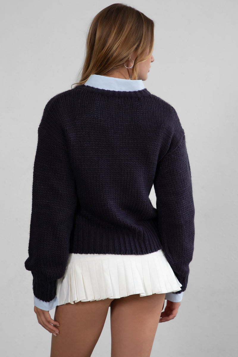 KELLY Ribbed Knit Sweater