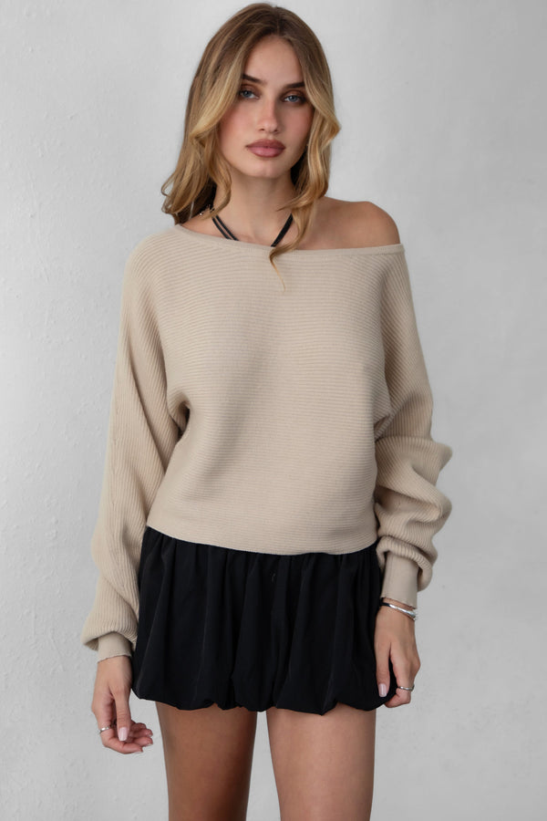 DEVRA  Ribbed Knit Sweater