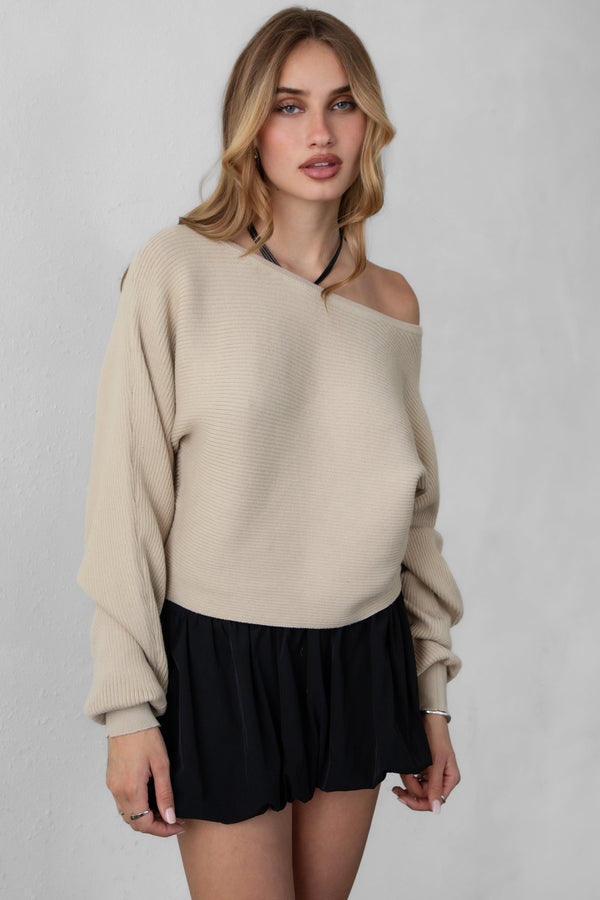 DEVRA  Ribbed Knit Sweater
